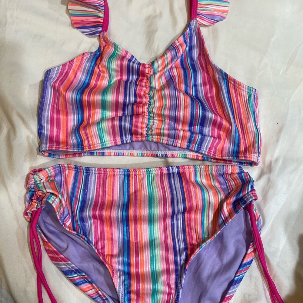 Colorful Striped Kids Swim Set